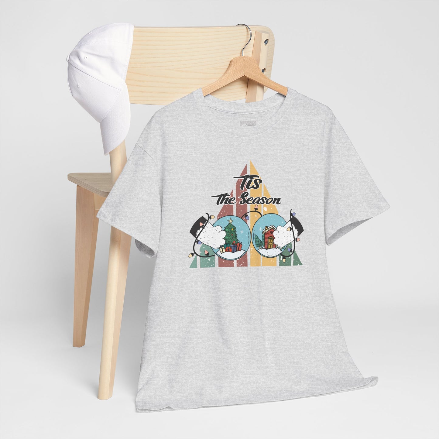 Tis The Season Funny Cat Christmas Heavy Cotton Tee - Cat Lovers Christmas Gift