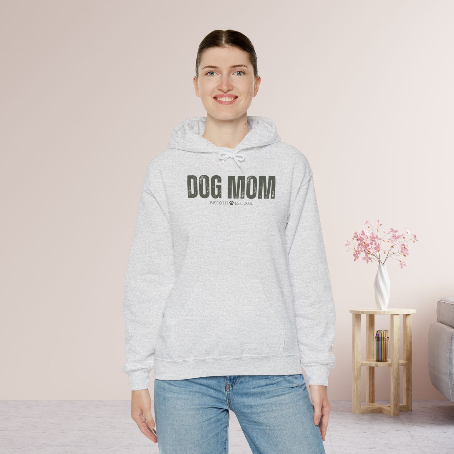 Custom Dog Mom Hoodie with Dogs Name - Personalized Gift for Dog Mom