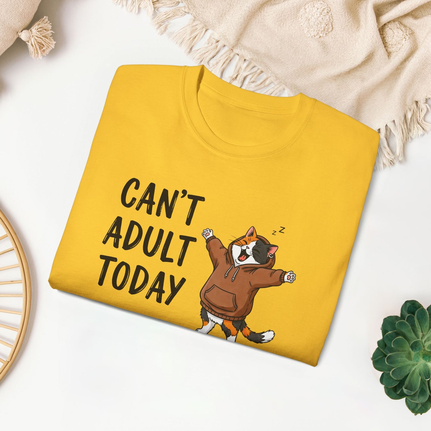 Can't Adult Today Funny Cat Ultra Cotton Tee