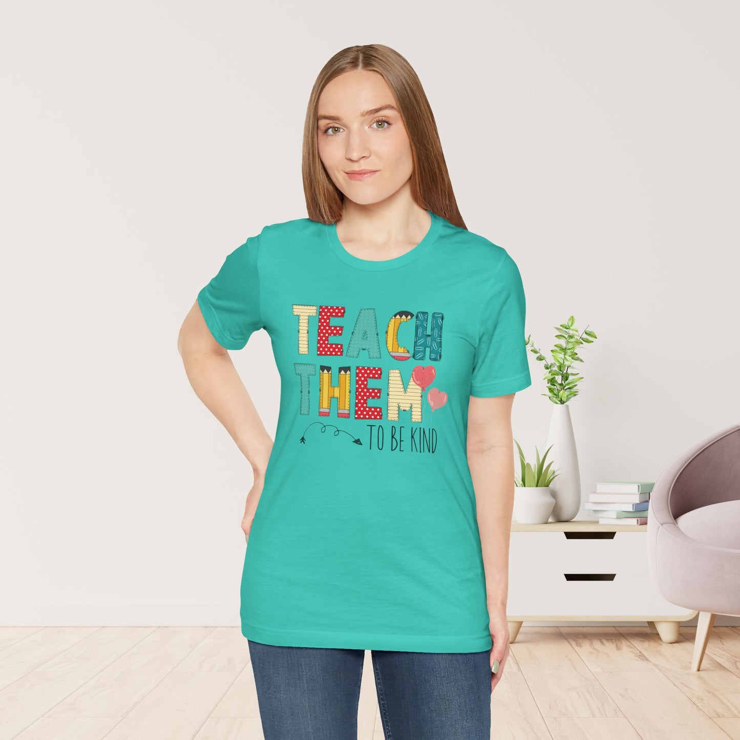 Teach Them to Be Kind Teacher Soft Cotton Tee