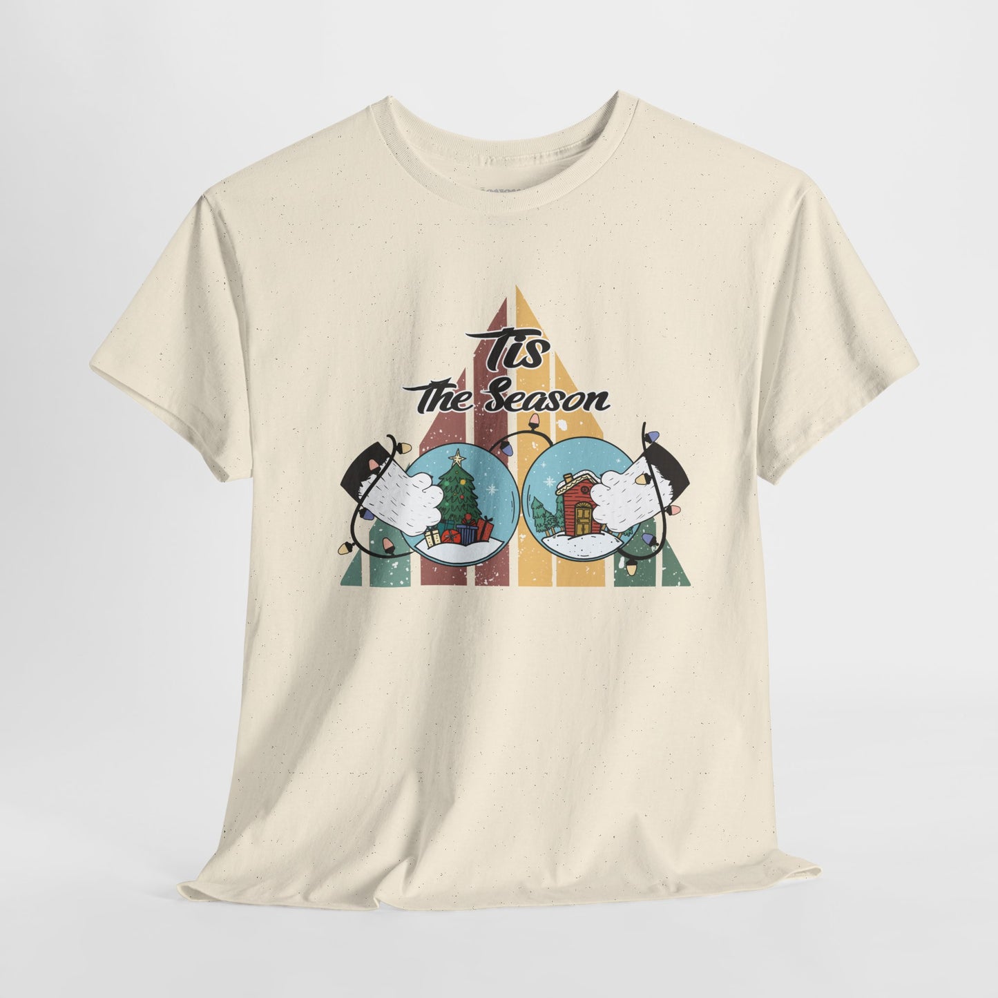 Tis The Season Funny Cat Christmas Heavy Cotton Tee - Cat Lovers Christmas Gift