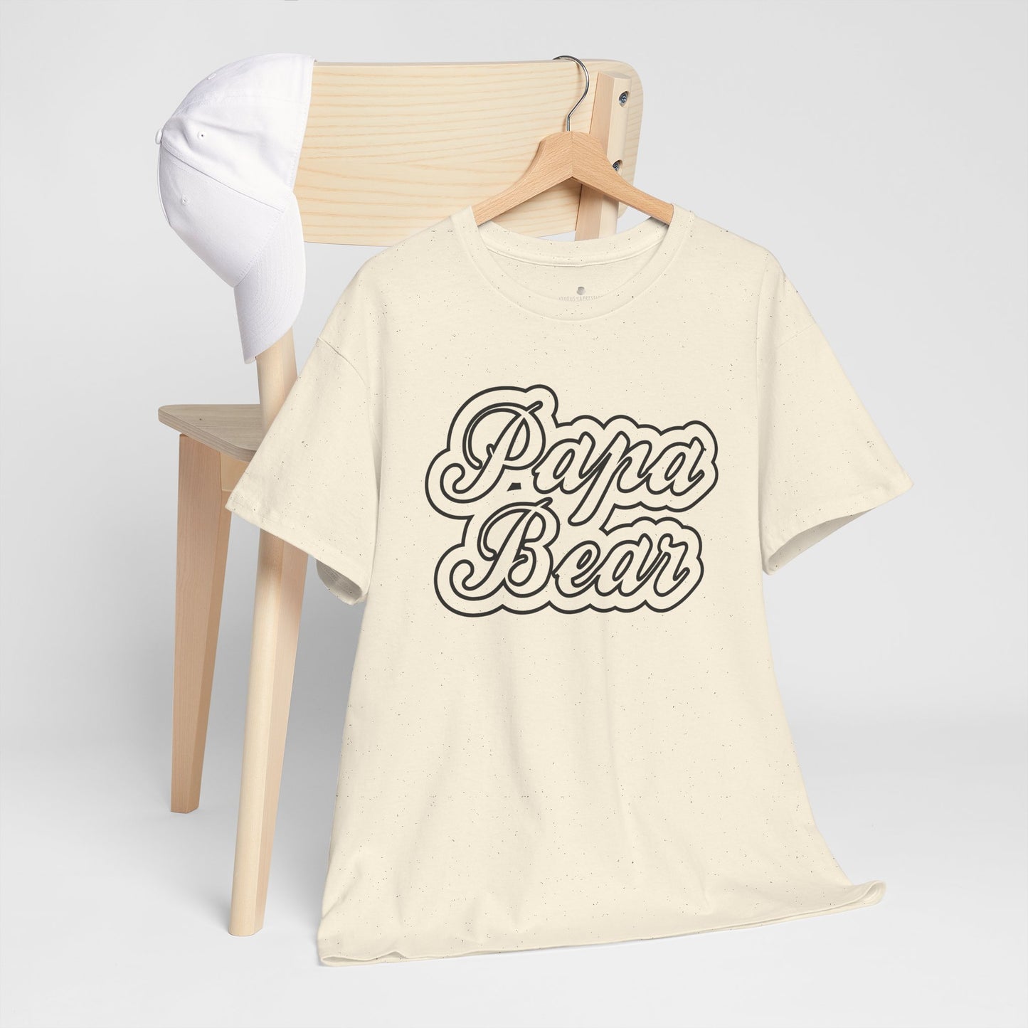 Papa Bear Heavy Cotton Tee - Gift for Dad for Father's Day