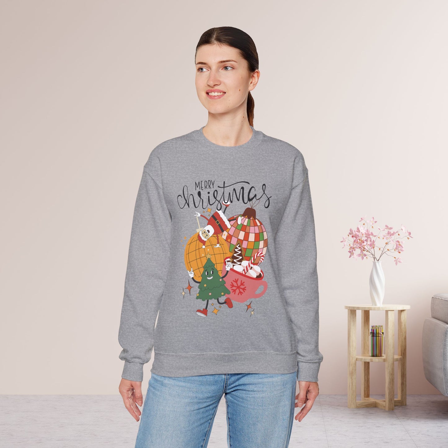 Retro Christmas Ornament Sweatshirt - Christmas Crewneck Pullover