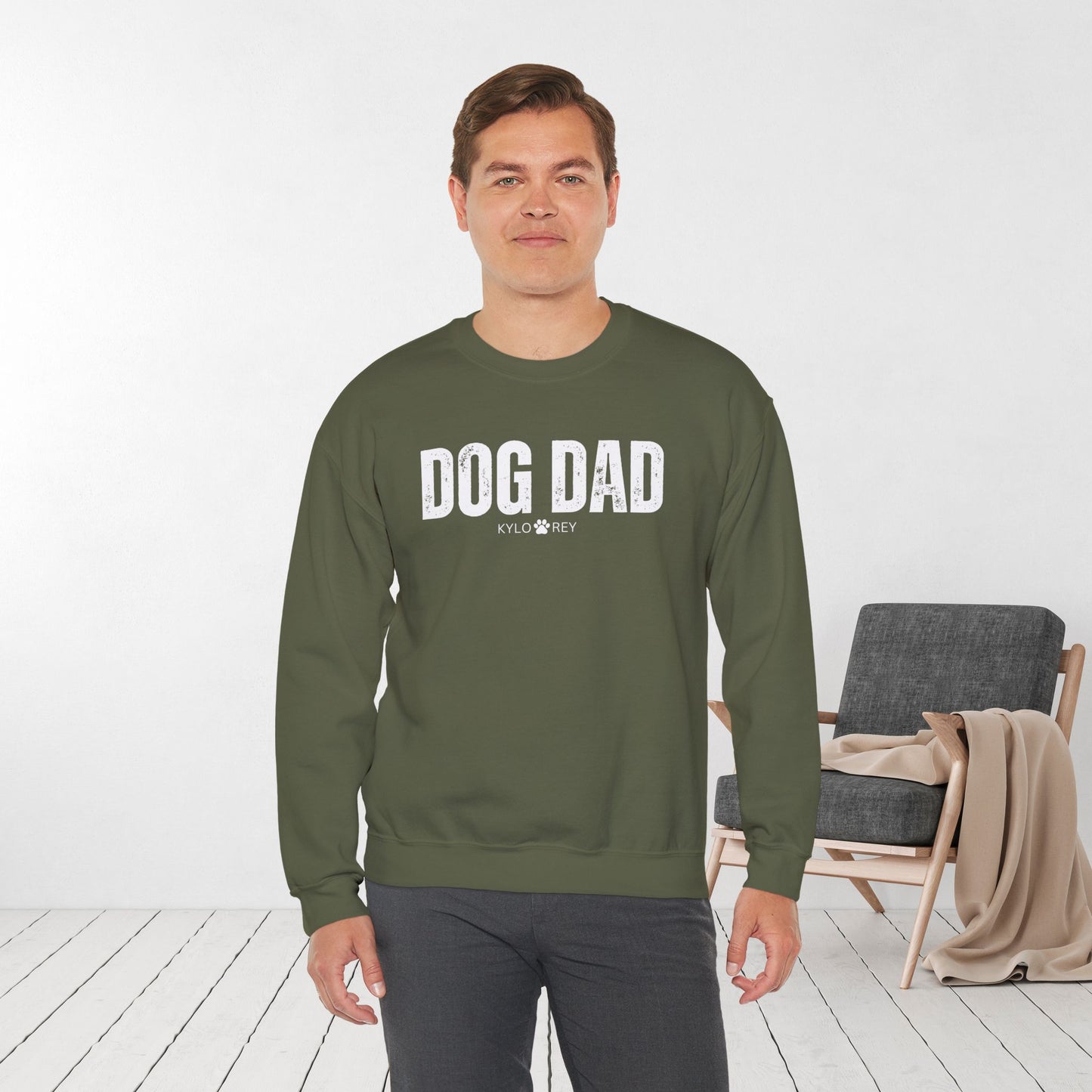 Custom Dog Dad Sweatshirt with Dogs Name - Personalized Gift for Dog Dad