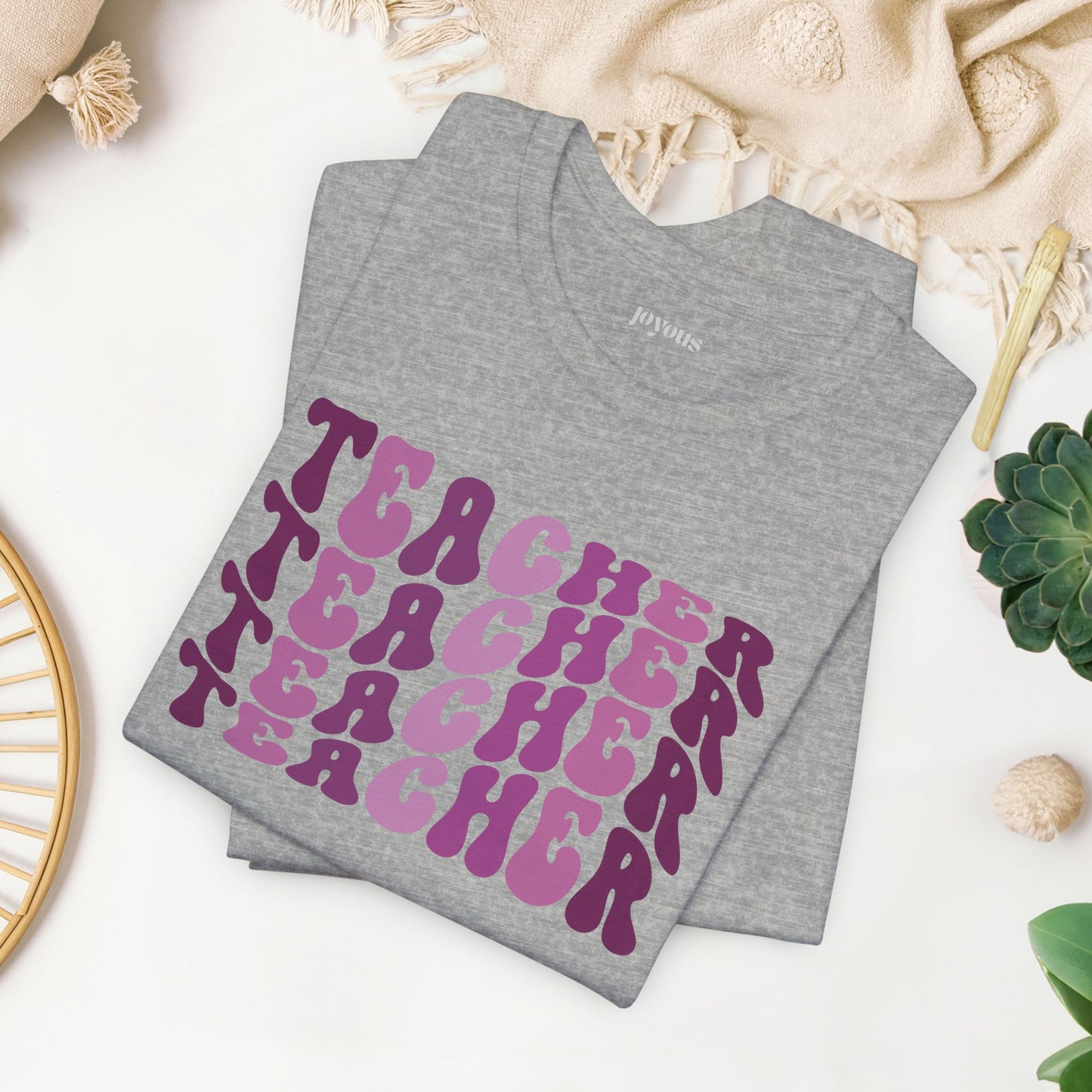 Groovy Purple Teacher Soft Cotton Tee for School Teachers