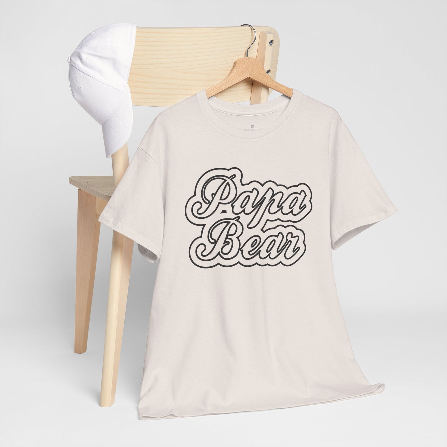 Papa Bear Heavy Cotton Tee - Gift for Dad for Father's Day