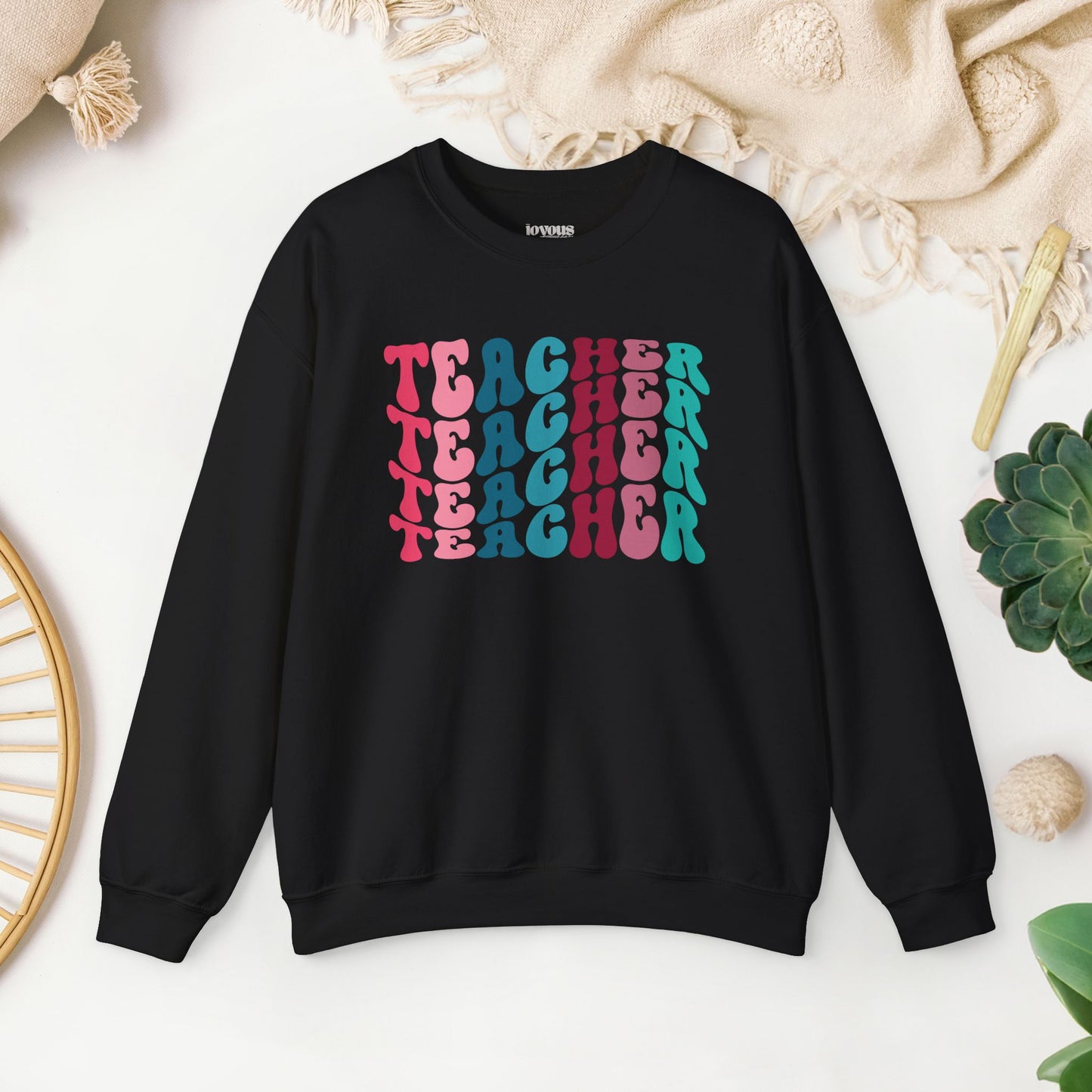 Groovy Colorful Teacher Sweatshirt for School Teachers