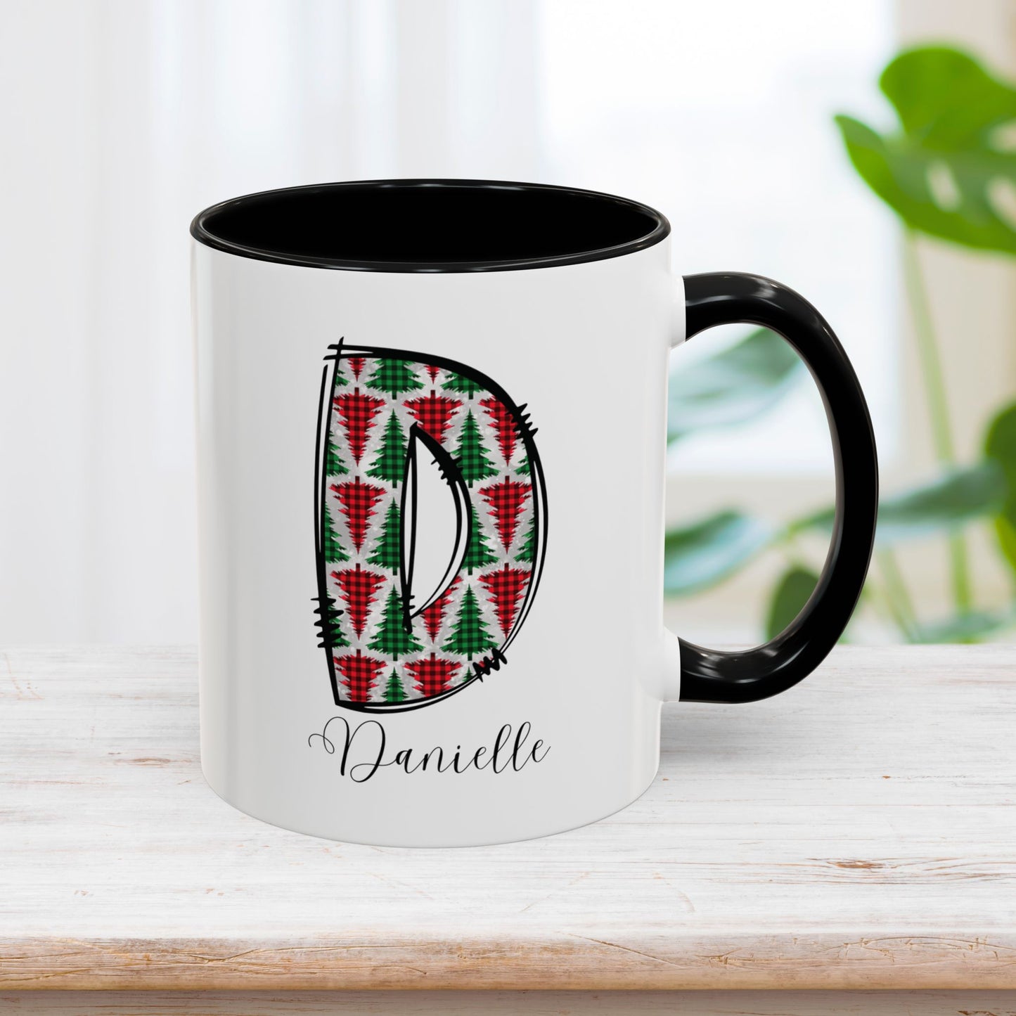 Custom Christmas Initial Letter Mug with Name - Personalized Christmas Gifts A-Z