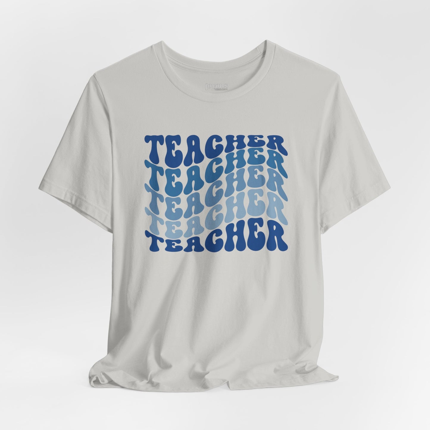Groovy Blue Teacher Shirt - Retro School Teacher Soft Cotton Tee
