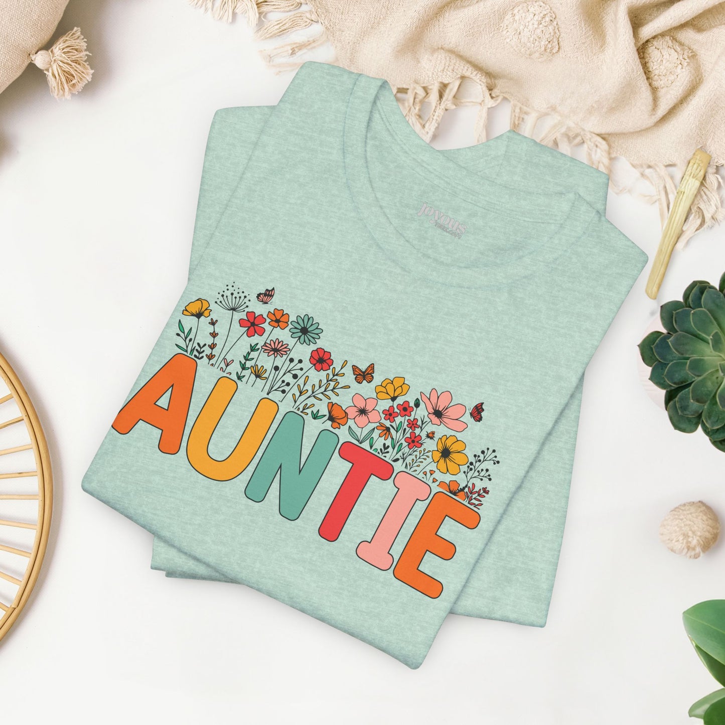 Spring Floral Auntie Soft Cotton Tee