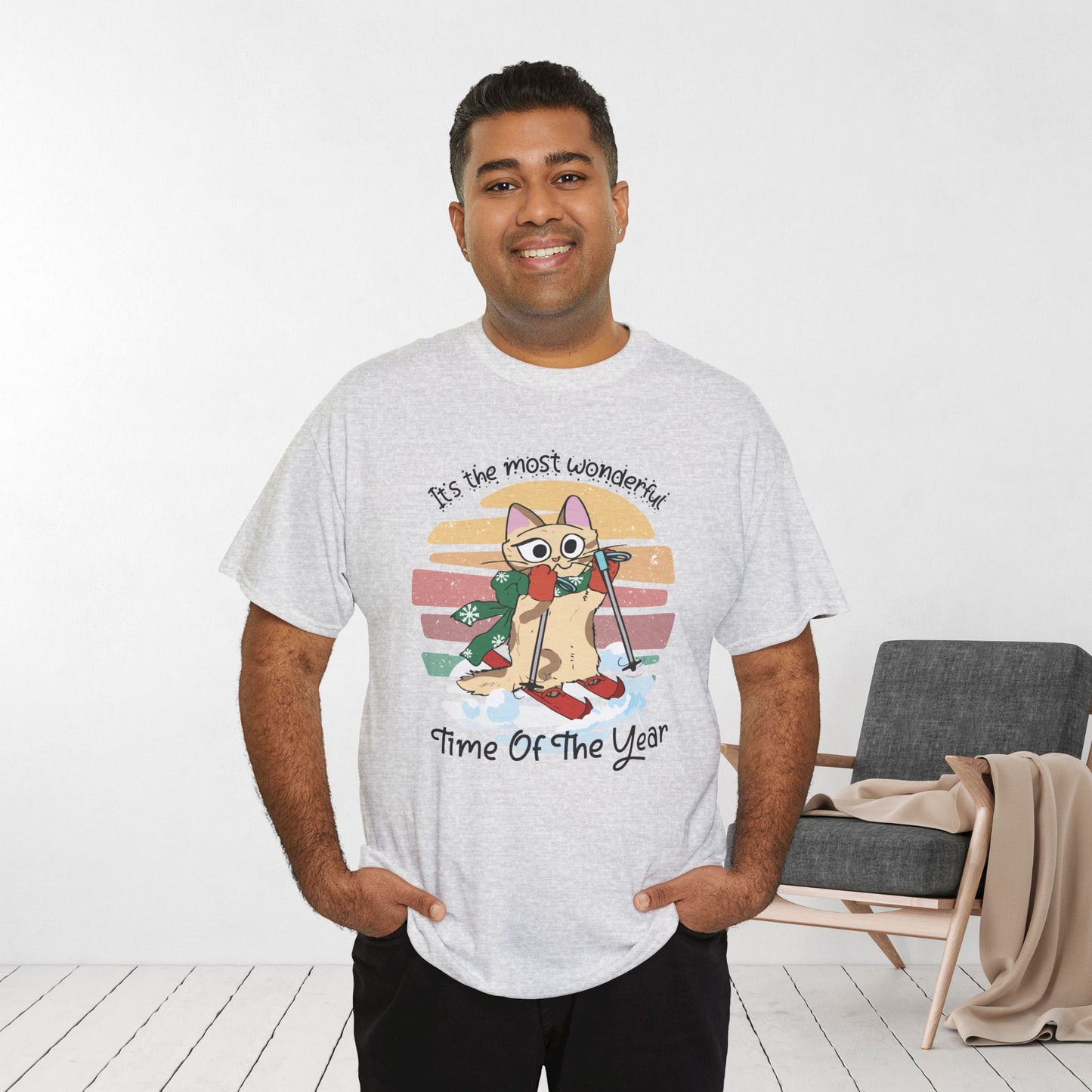 It's The Most Wonderful Time Of The Year Funny Cat Christmas Heavy Cotton Tee - Cat Lovers Christmas Gift