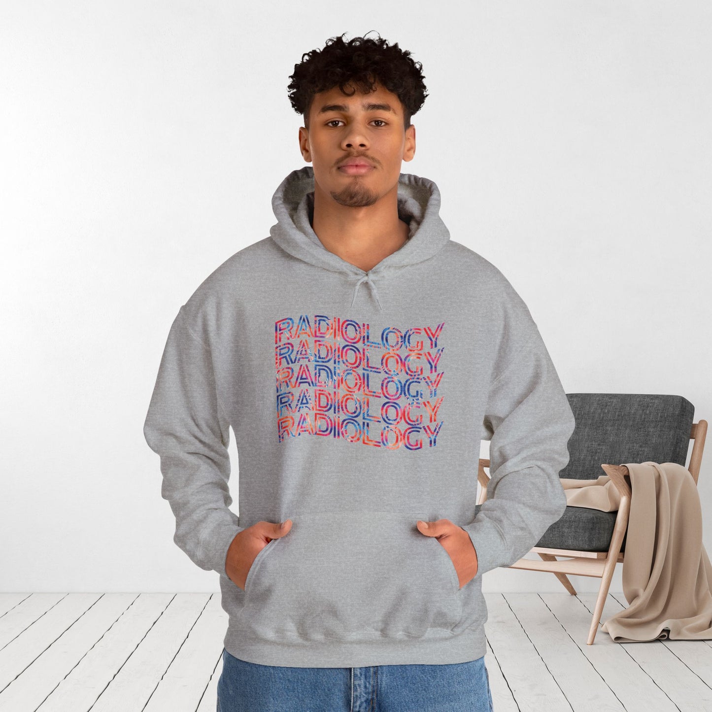 Tie Dye Wavy Radiology Hoodie for RAD Technician