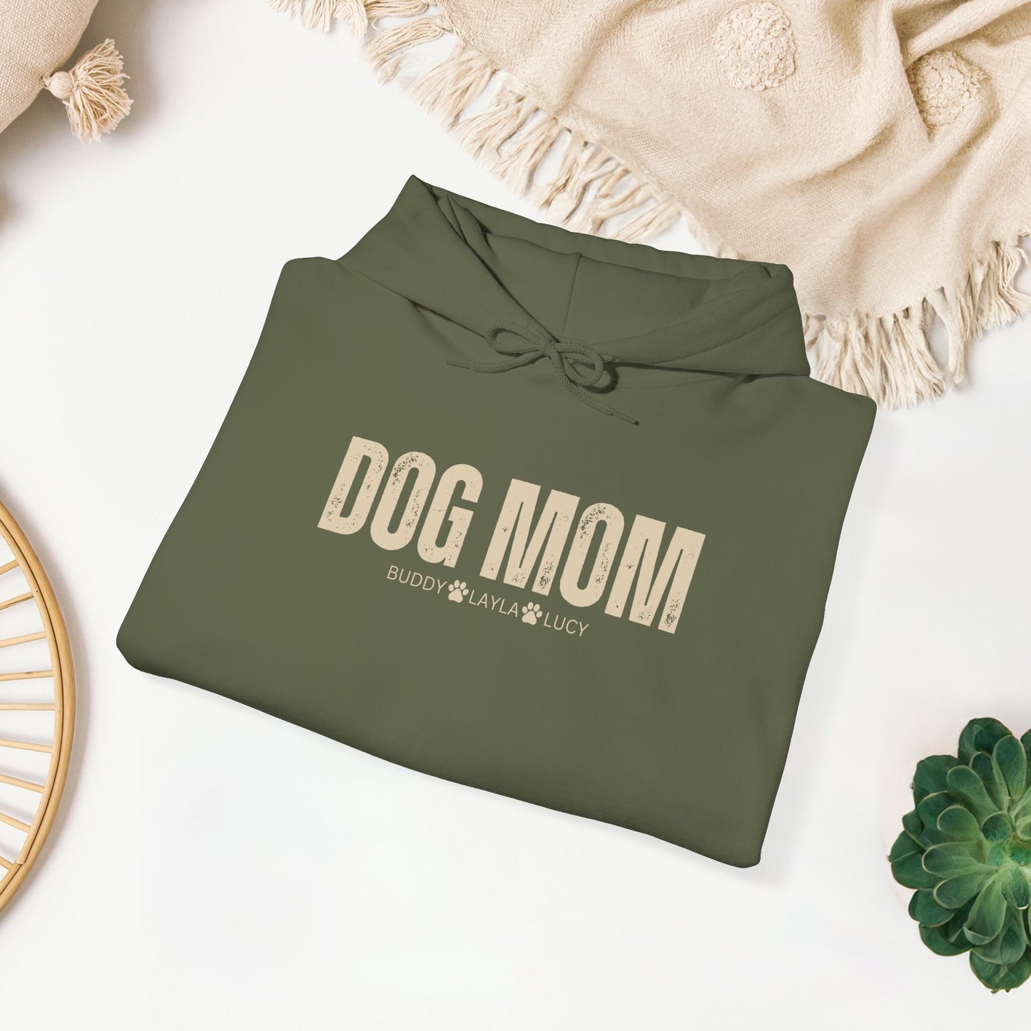 Custom Dog Mom Hoodie with Dogs Name - Personalized Gift for Dog Mom