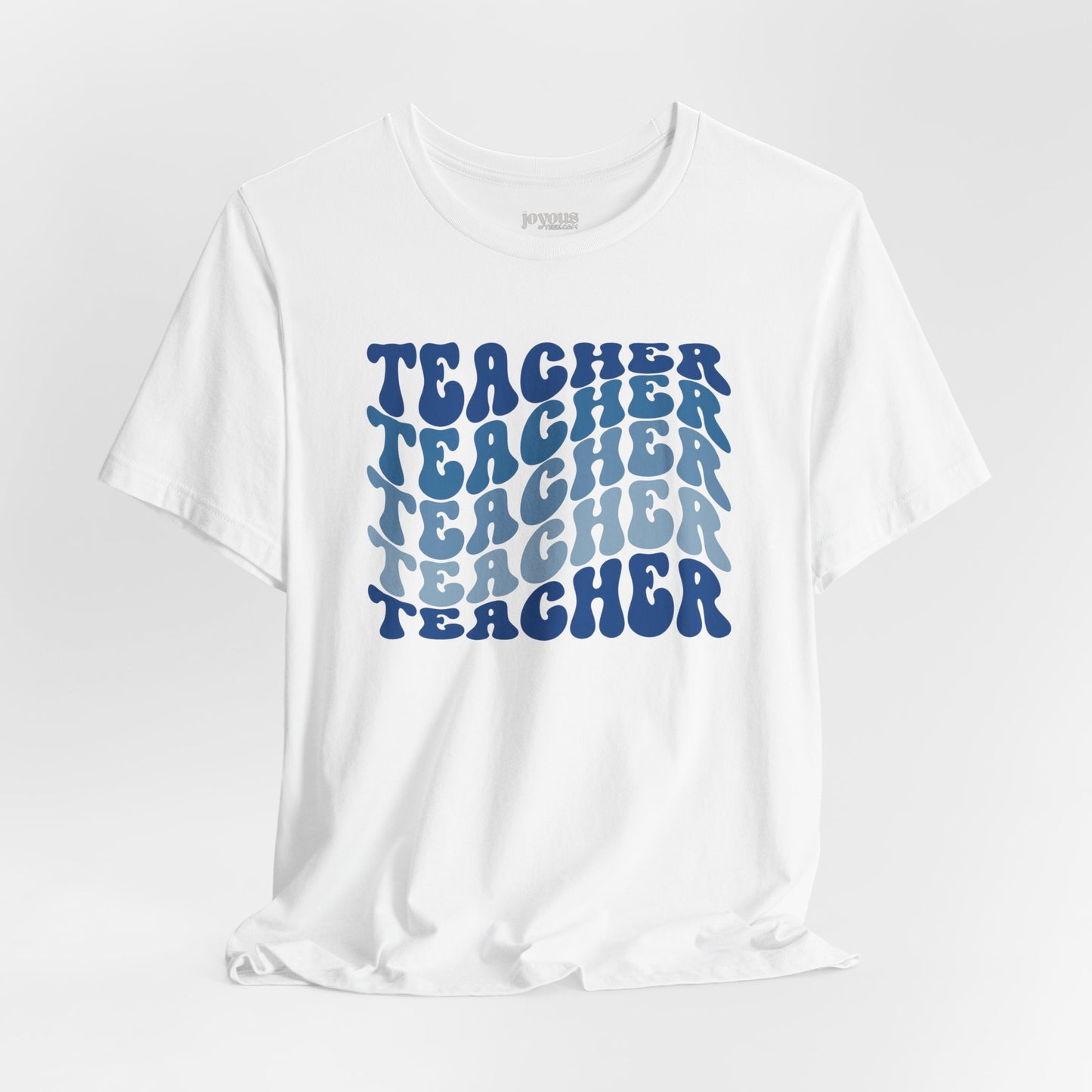 Groovy Blue Teacher Shirt - Retro School Teacher Soft Cotton Tee