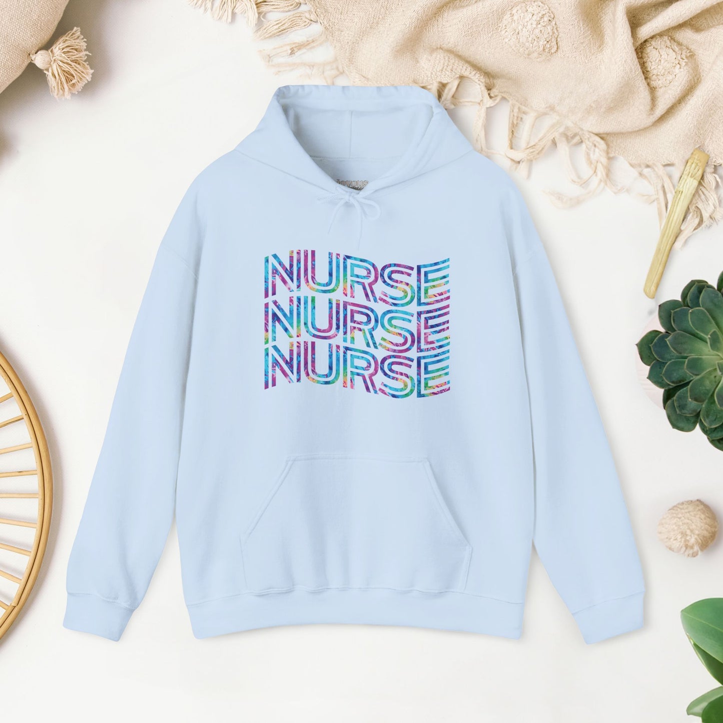 Tie Dye Wavy Nurse Hoodie - Registered Nurse Hoodie