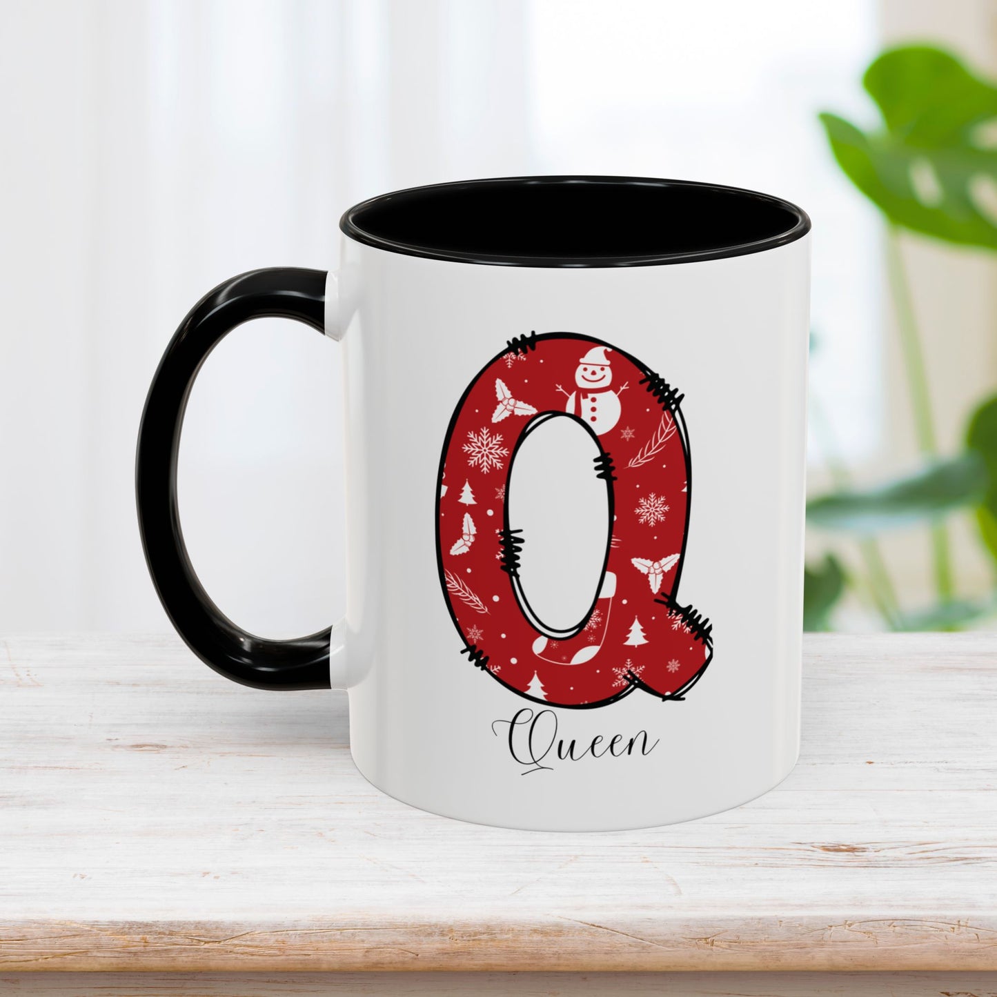 Custom Christmas Initial Letter Mug with Name - Personalized Christmas Gifts A-Z