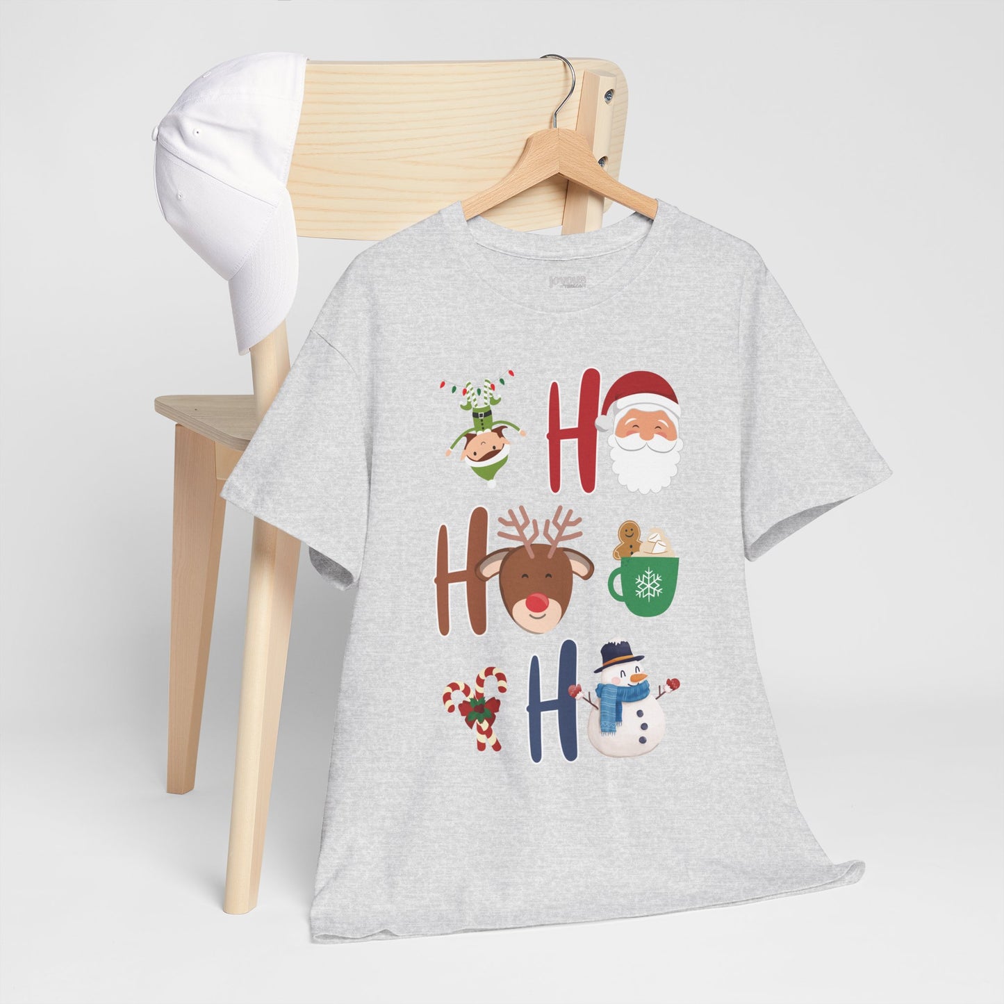 Ho Ho Ho Christmas Shirt - Matching Family Christmas Heavy Cotton Tee