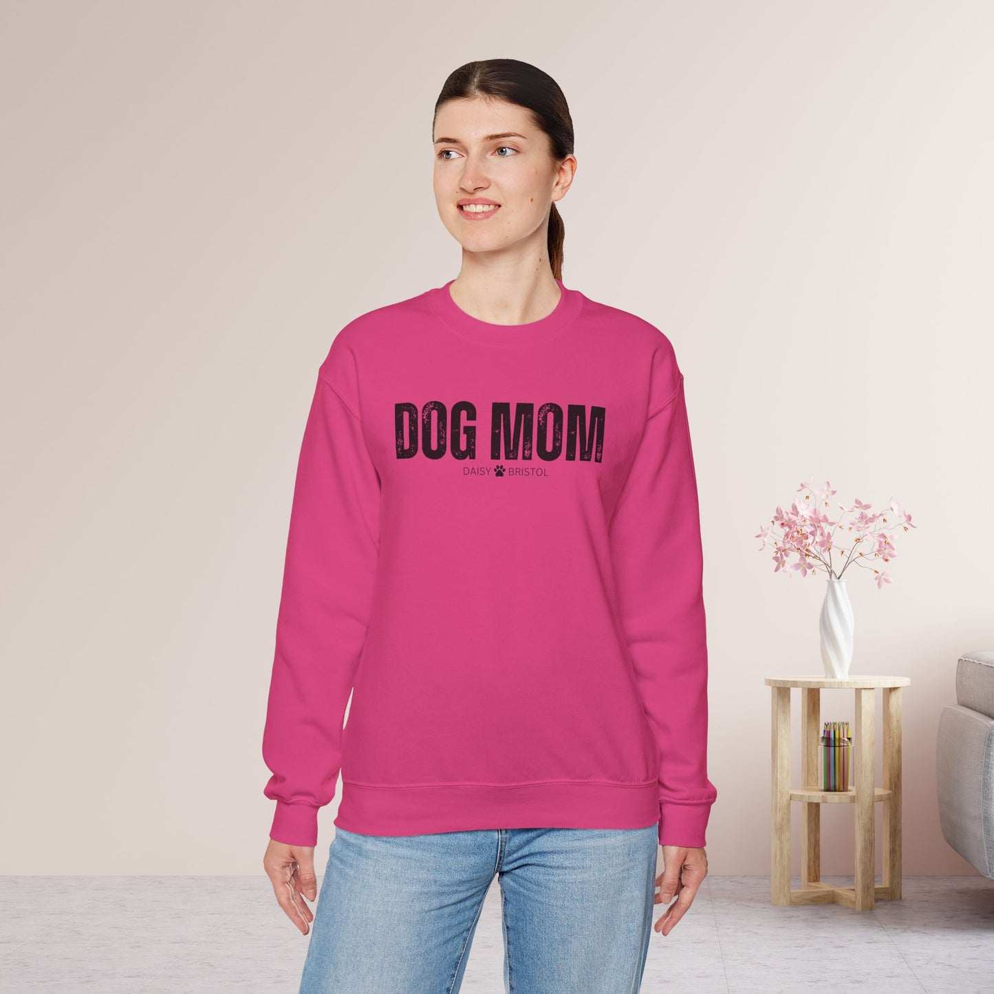 Custom Dog Mom Sweatshirt with Dogs Name - Personalized Gift for Dog Mom