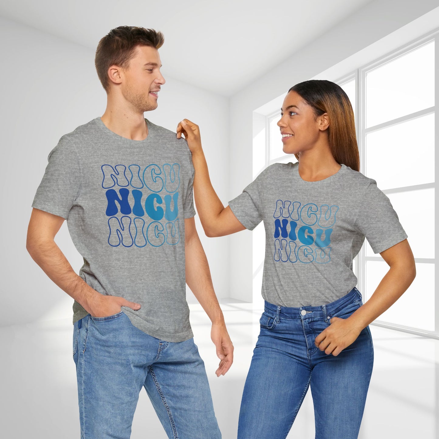 Groovy Blue NICU Shirt - Neonatal ICU Nurse Soft Cotton Tee