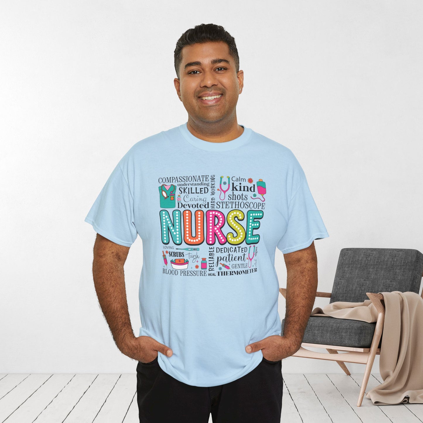 Trendy Nurse Heavy Cotton Tee for Dedicated Registered Nurse