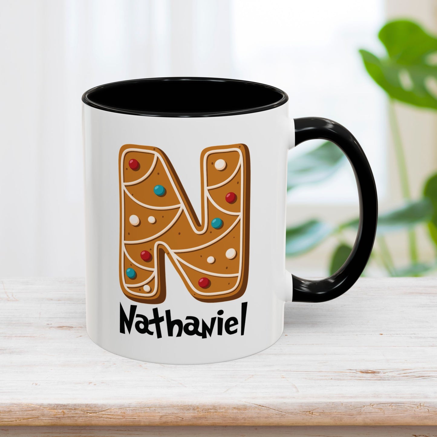 Custom Name Christmas Initial Letter Mug - Personalized Gifts - Cookie Letter Mug A-Z