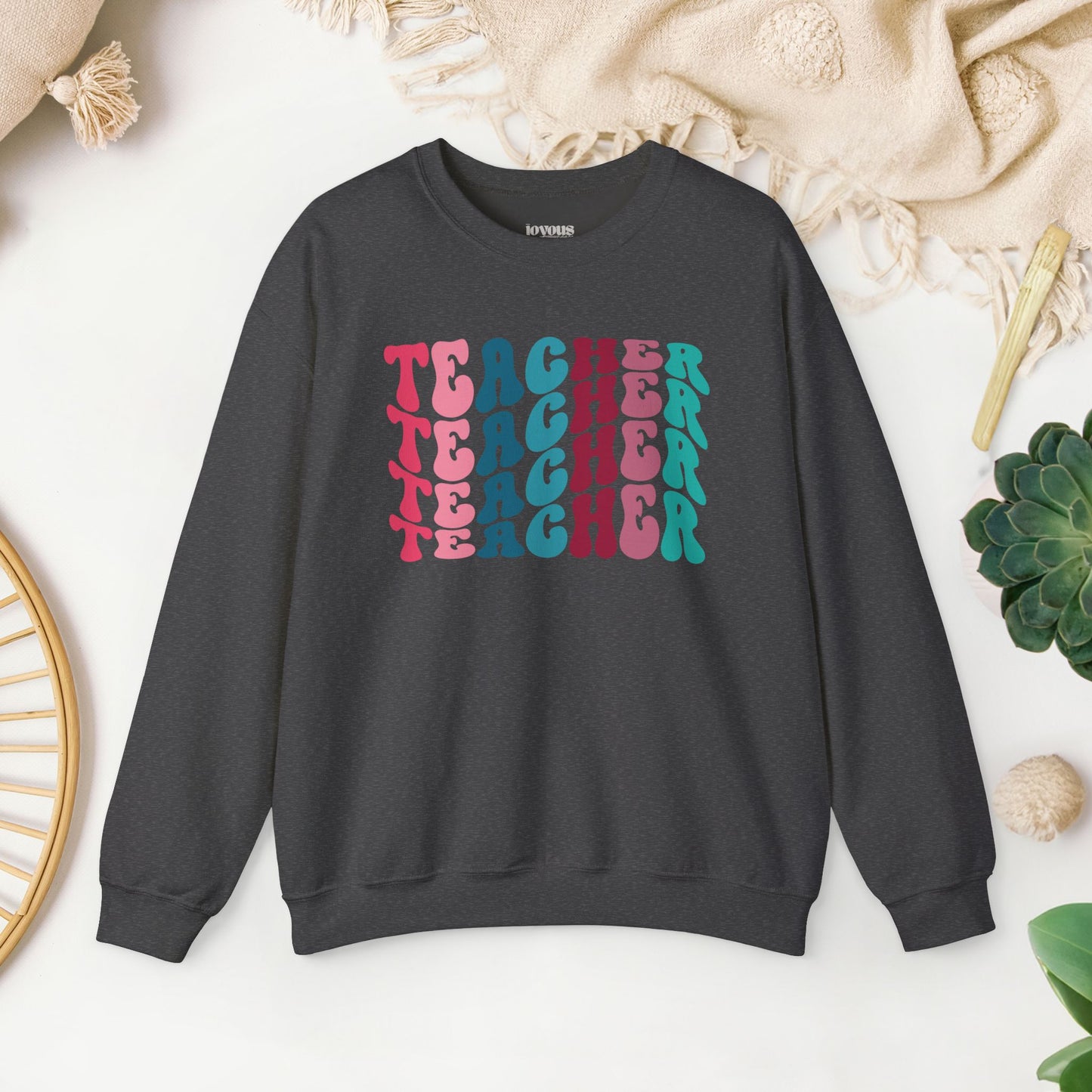 Groovy Colorful Teacher Sweatshirt for School Teachers