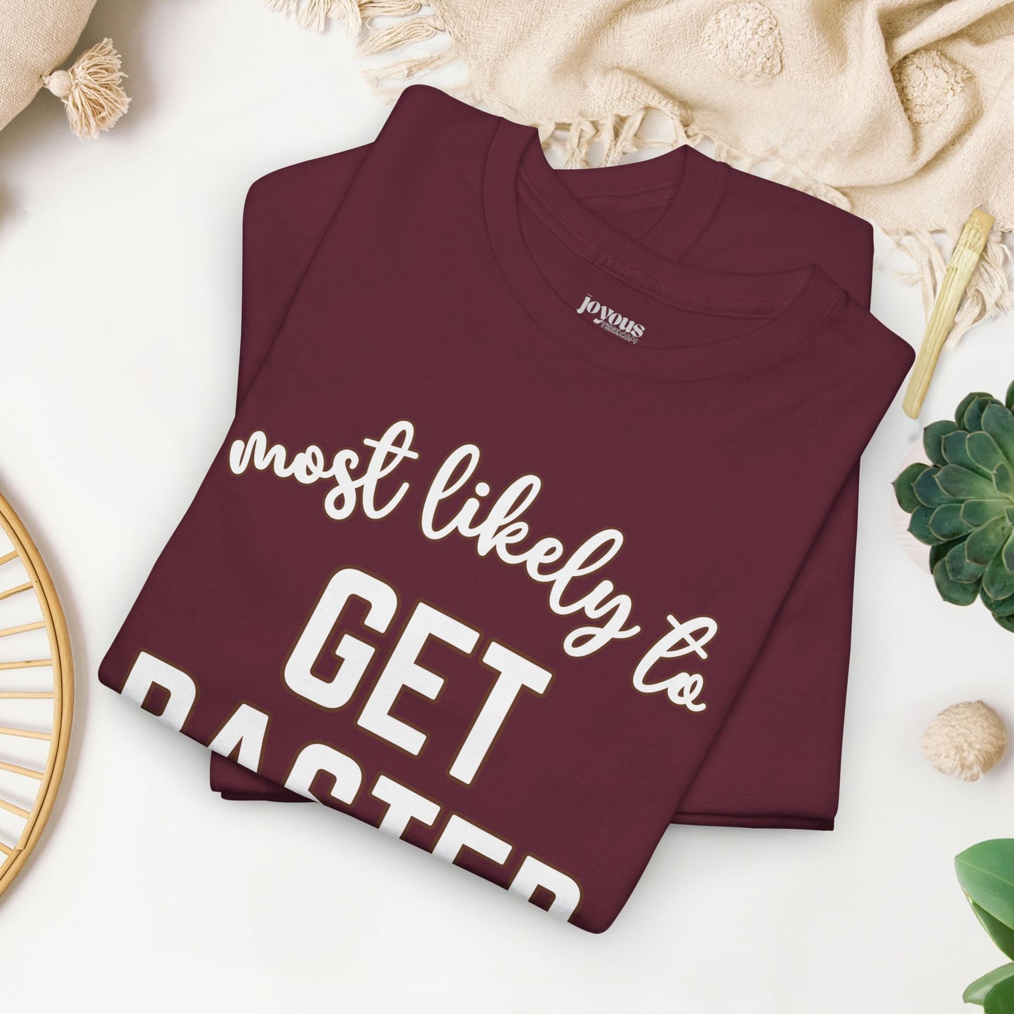 Funny Thanksgiving Shirt - Most Likely to Get Basted Heavy Cotton Tee
