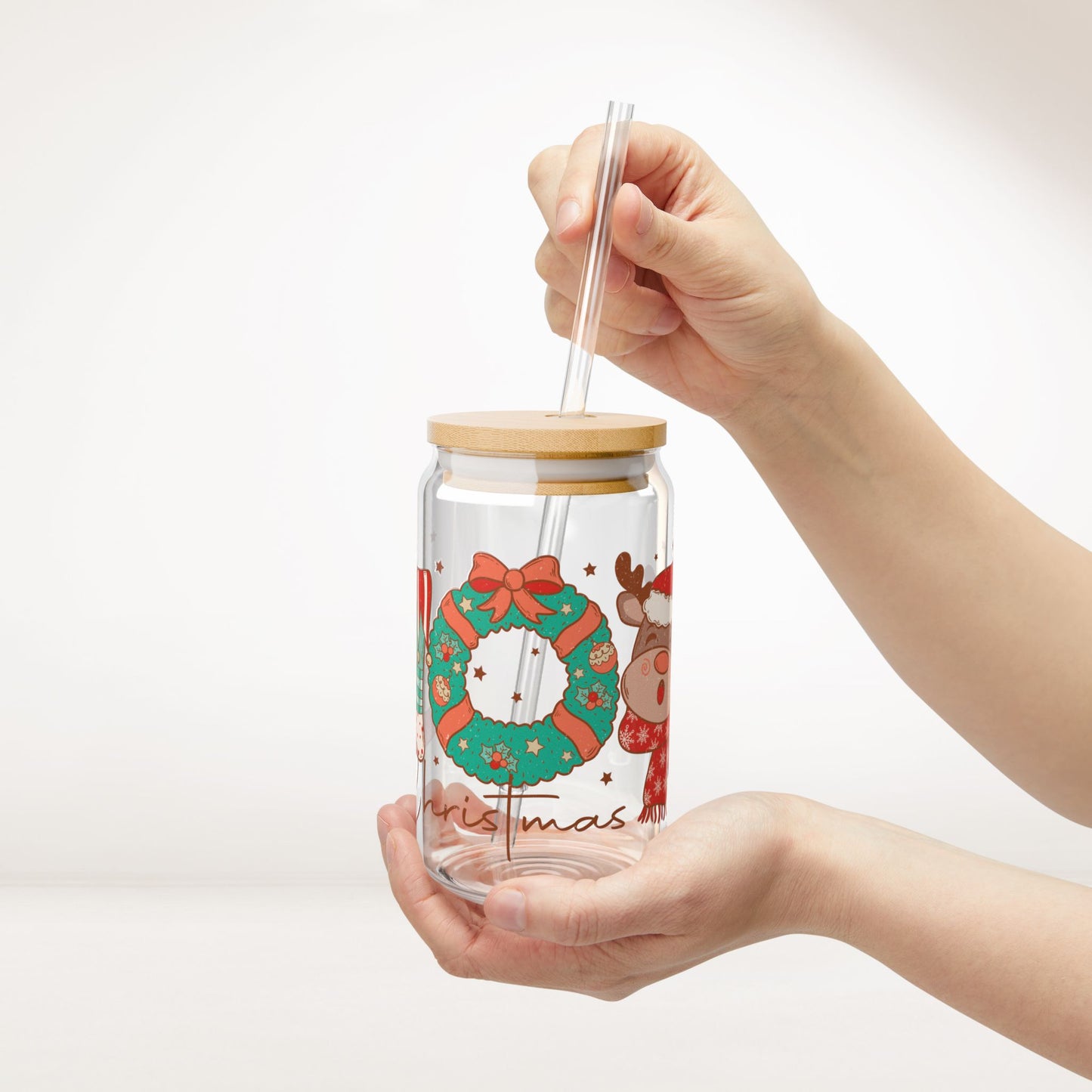 Christmas Joy Retro Christmas Sipper Glass - Best Christmas Gift