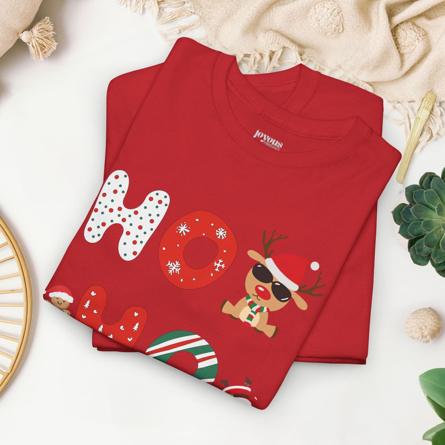 Ho Ho Ho Christmas Shirt - Matching Family Christmas Heavy Cotton Tee