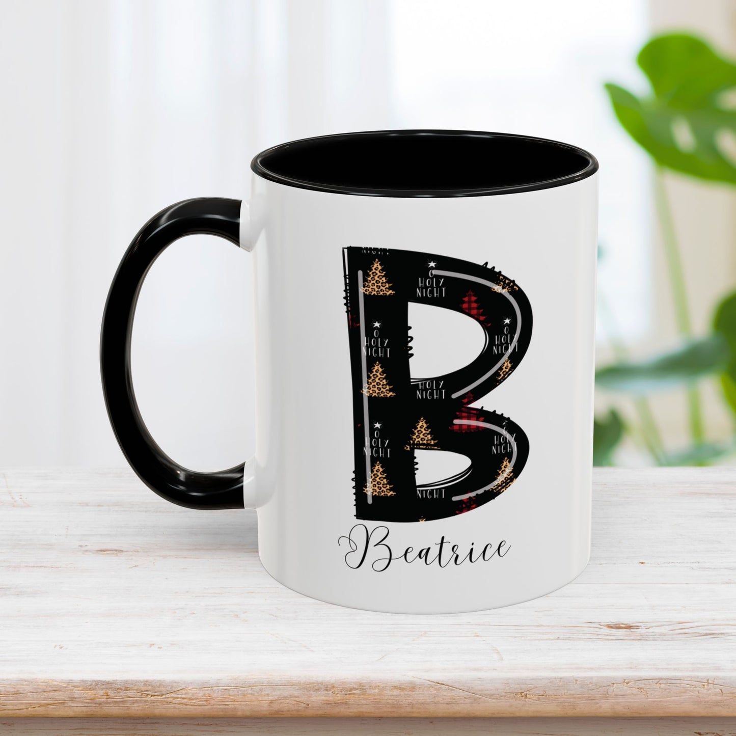 Custom Christmas Initial Letter Mug with Name - Personalized Christmas Gifts A-Z