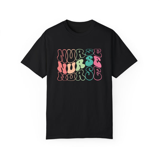 Groovy Colorful Comfort Colors Nurse Shirt