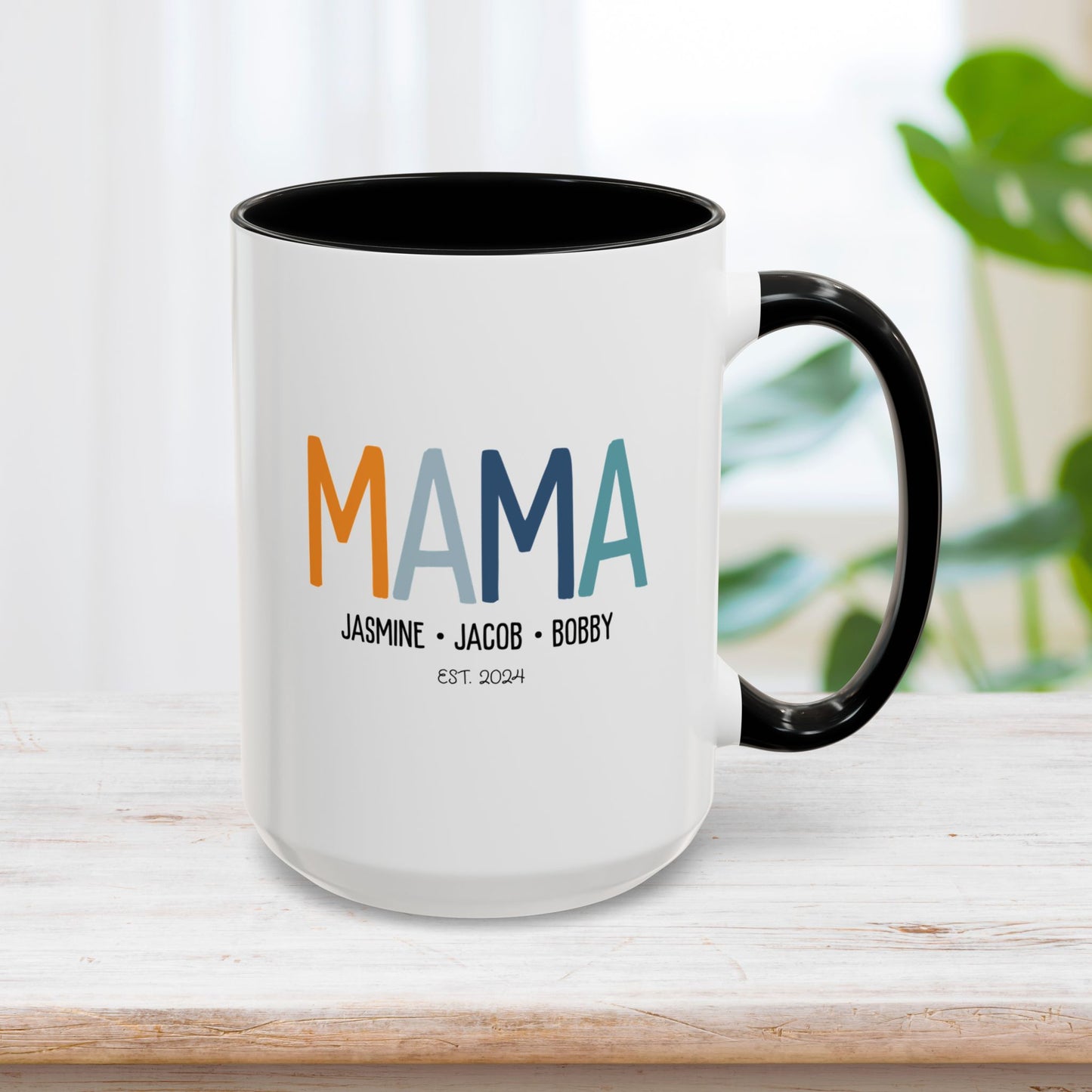 Personalized Mama Coffee Mug with Kids Names - Custom Mom Gifts for Mother's Day