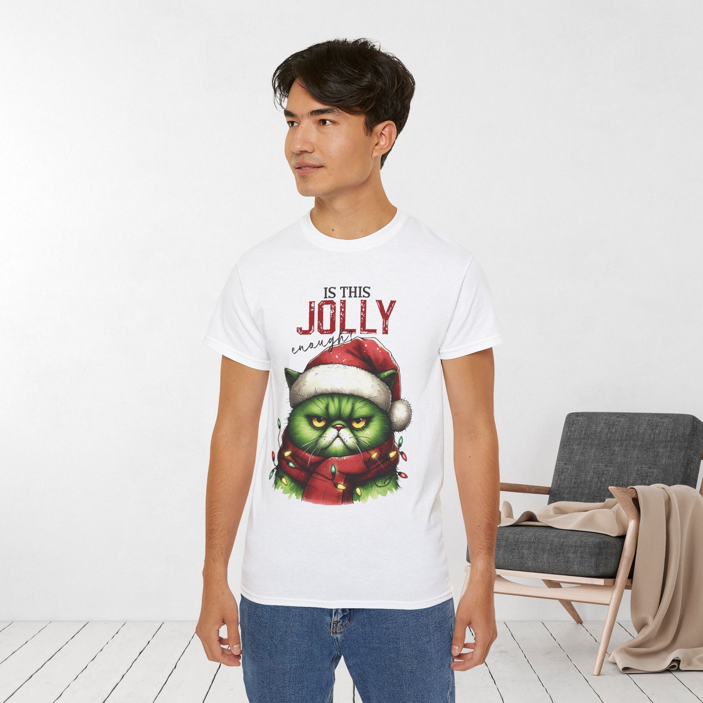 Is This Jolly Enough Christmas Cat Ultra Cotton Tee