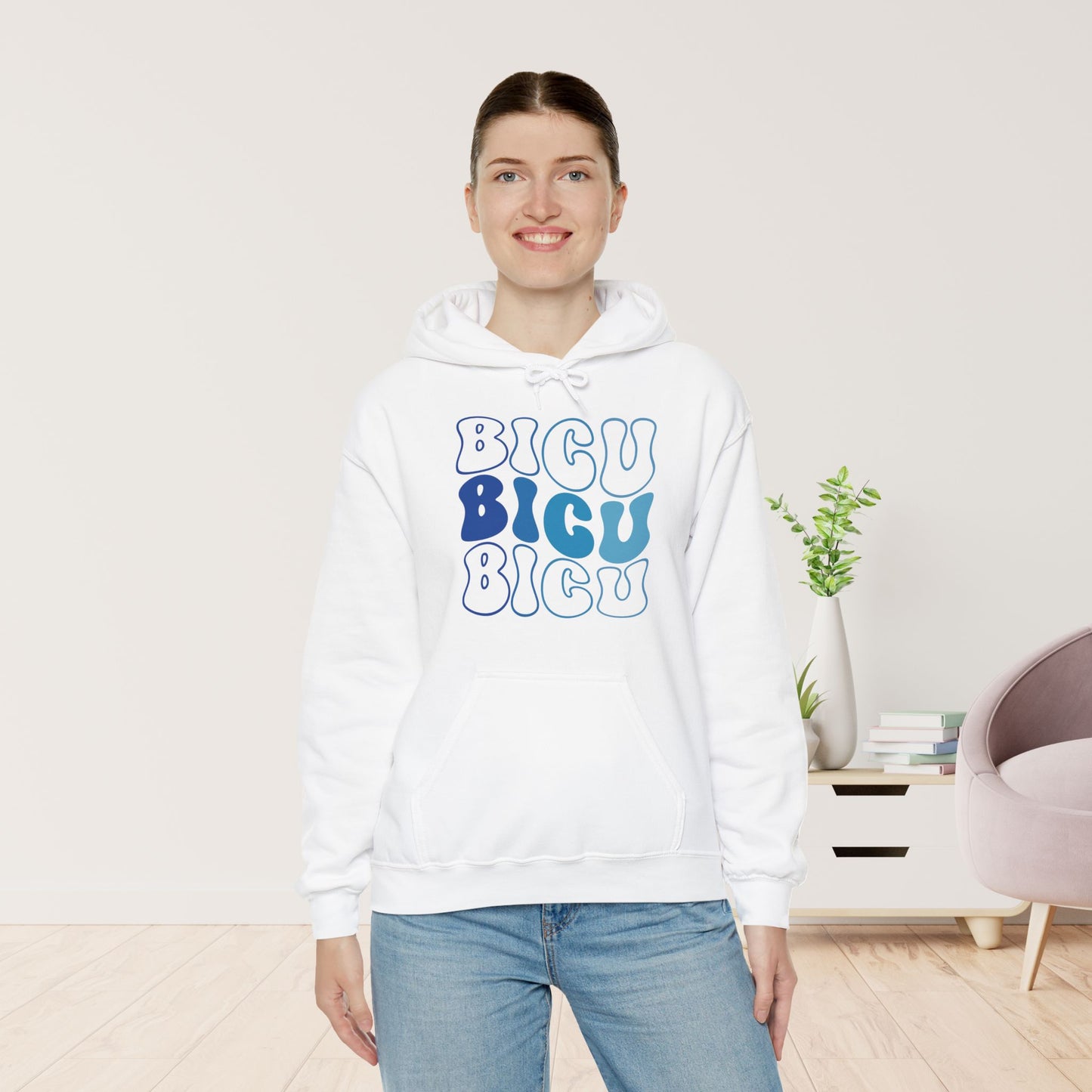 Groovy Blue BICU Hoodie - Burn ICU Nurse Hoodie