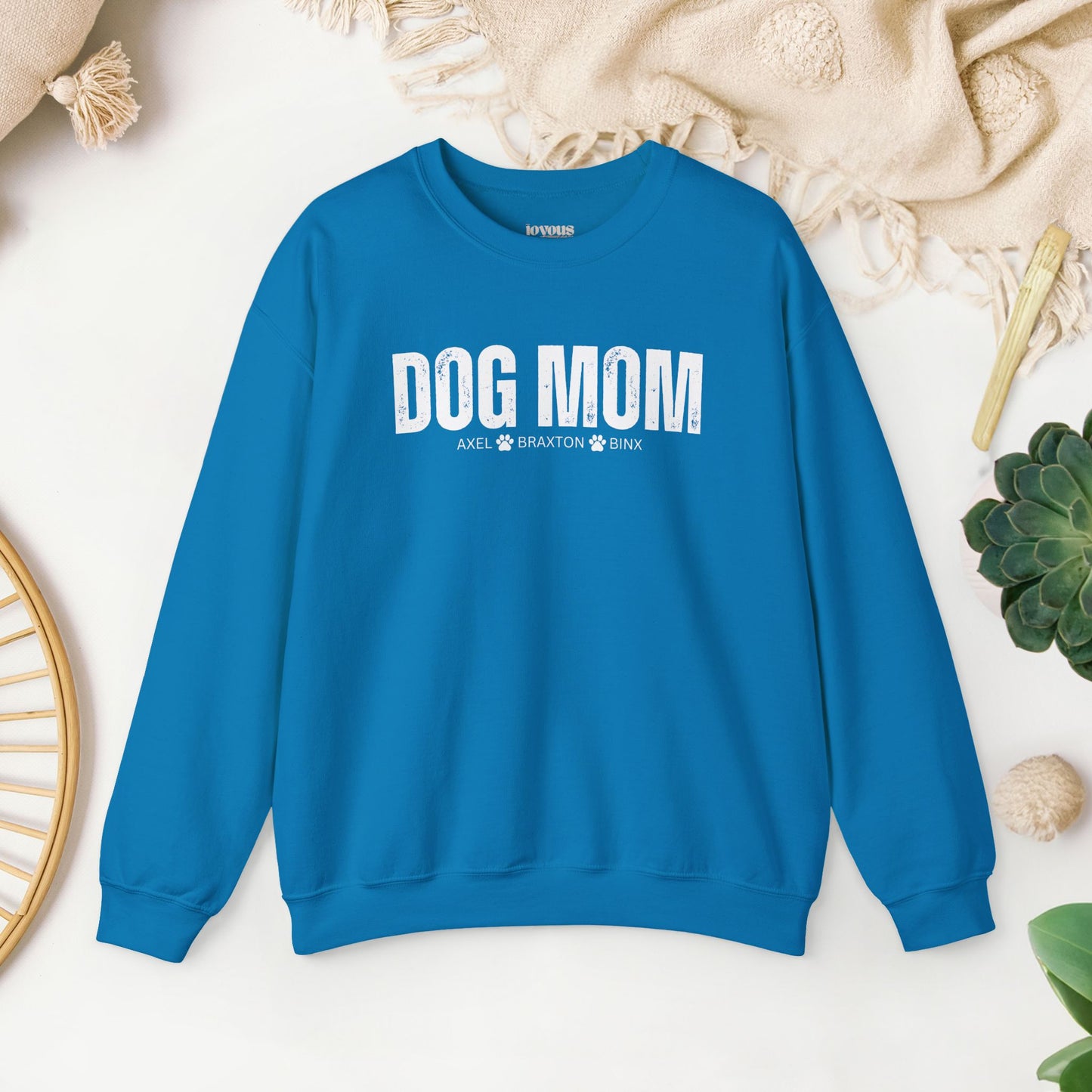 Custom Dog Mom Sweatshirt with Dogs Name - Personalized Gift for Dog Mom
