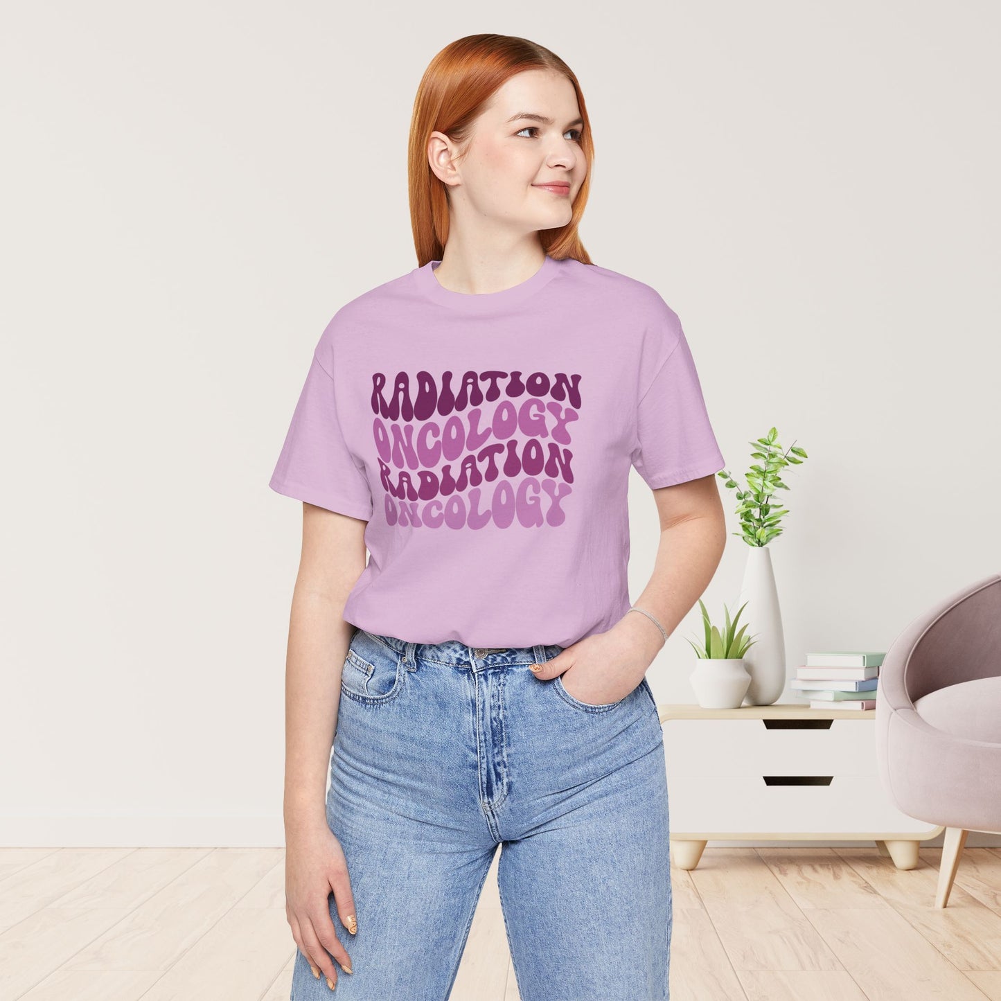 Purple Groovy Radiation Oncology Soft Cotton Tee