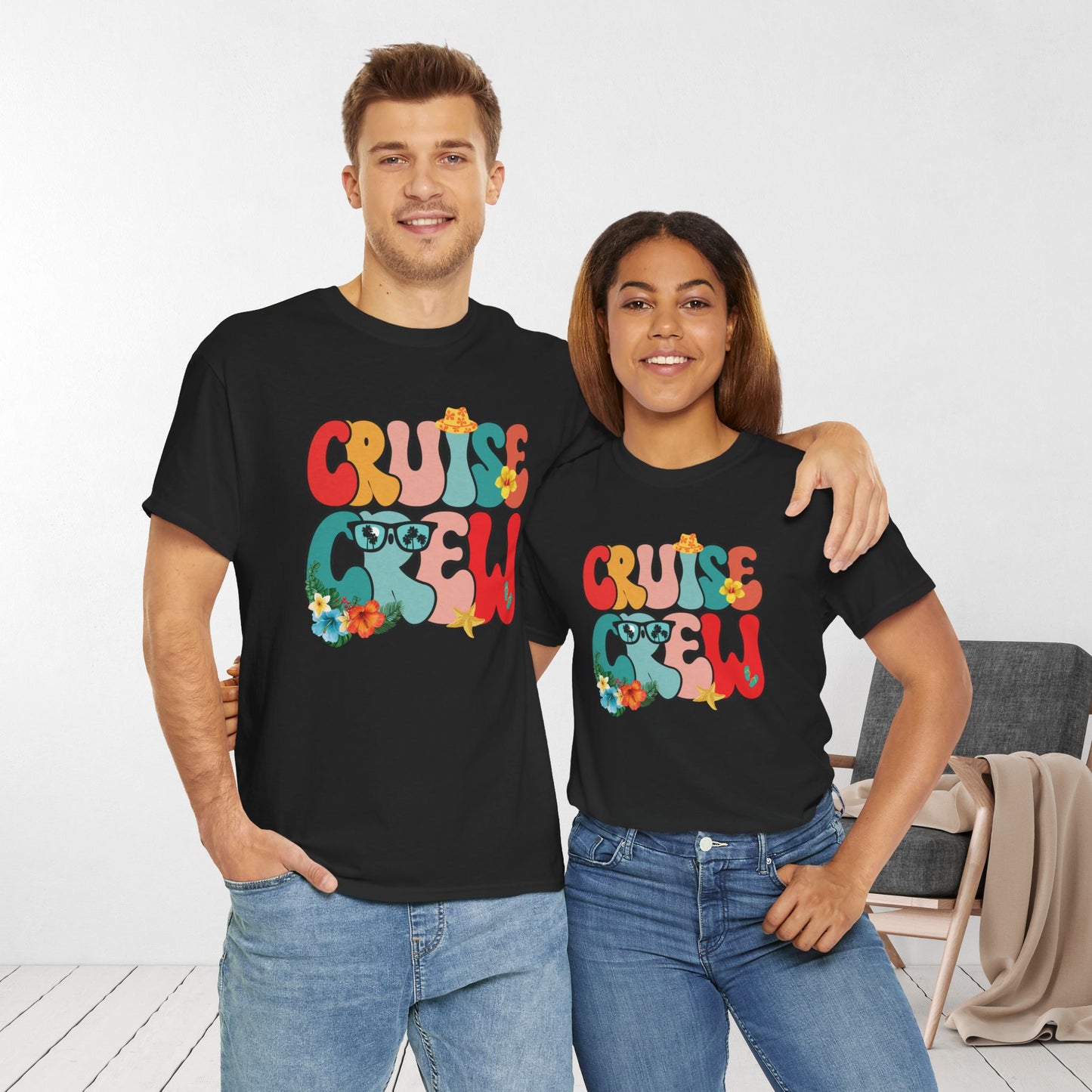 Groovy Cruise Crew Shirt - Family Cruise Vacation Heavy Cotton Tee