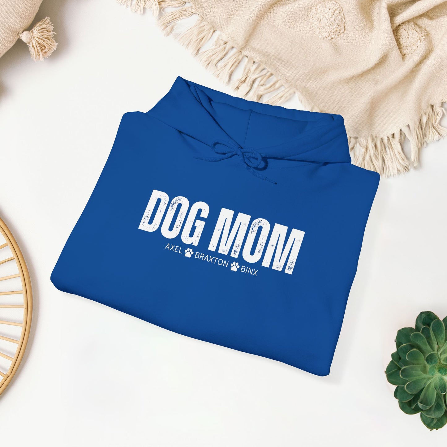 Custom Dog Mom Hoodie with Dogs Name - Personalized Gift for Dog Mom