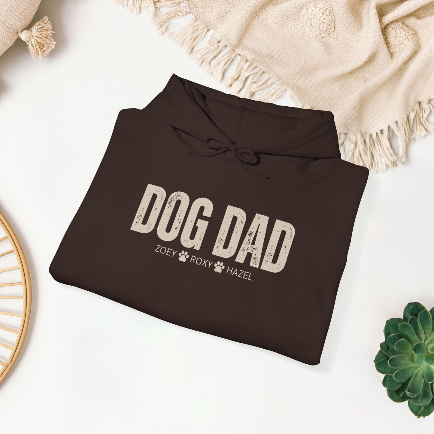 Custom Dog Dad Hoodie with Dogs Name - Personalized Gift for Dog Dad