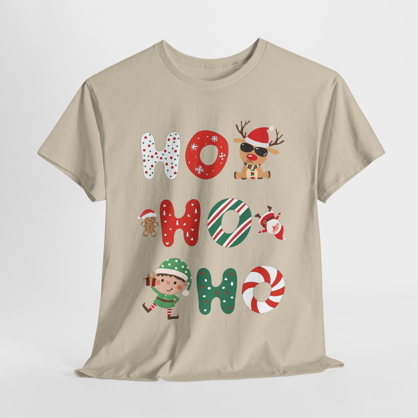 Ho Ho Ho Christmas Shirt - Matching Family Christmas Heavy Cotton Tee