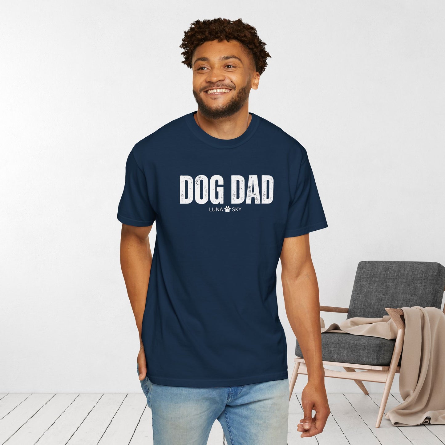 Custom Dog Dad Comfort Colors Shirt with Dogs Name - Personalized Dog Lover Gift