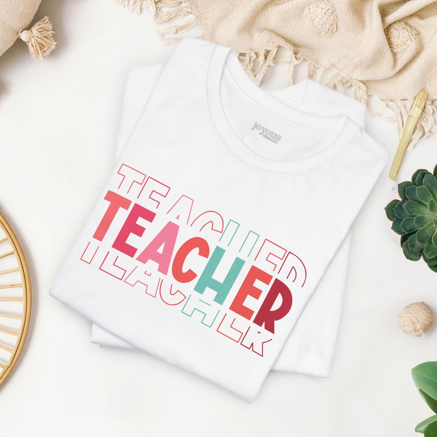 Colorful Teacher Soft Cotton Tee for School Teachers
