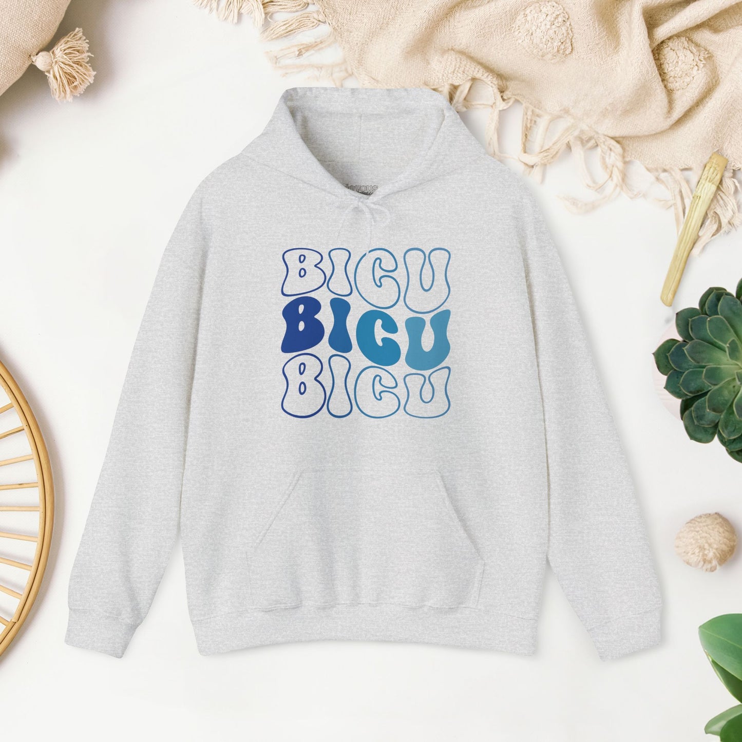Groovy Blue BICU Hoodie - Burn ICU Nurse Hoodie