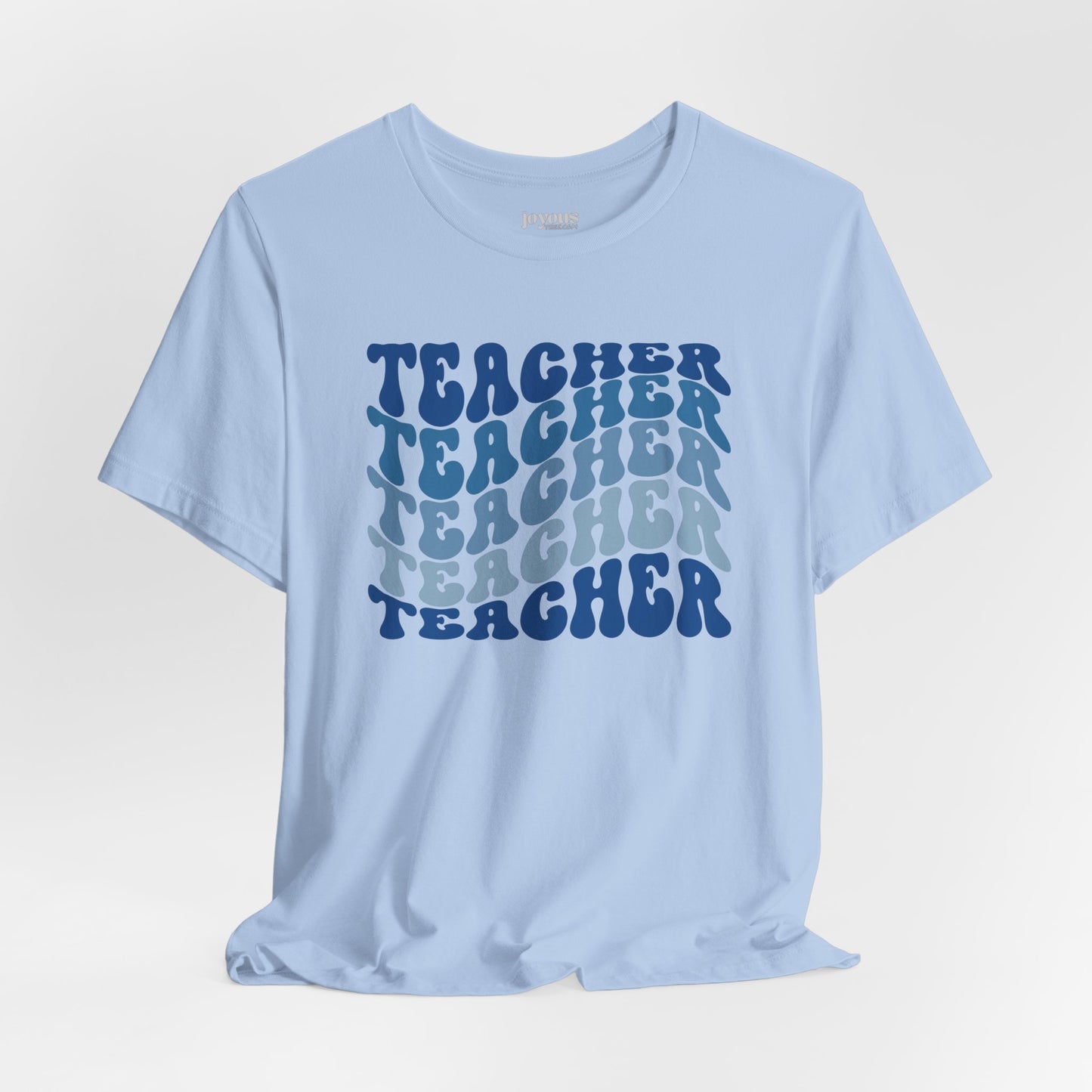 Groovy Blue Teacher Shirt - Retro School Teacher Soft Cotton Tee