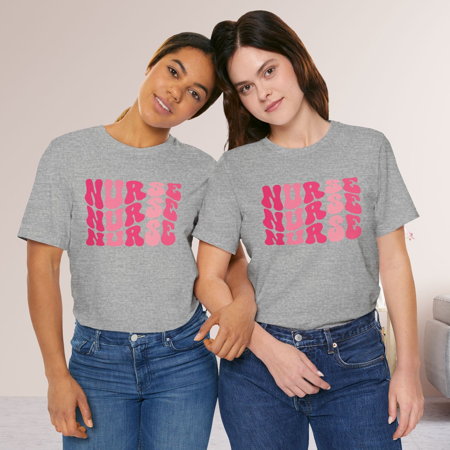 Groovy Pink Nurse Shirt - Registered Nurse Soft Cotton Tee