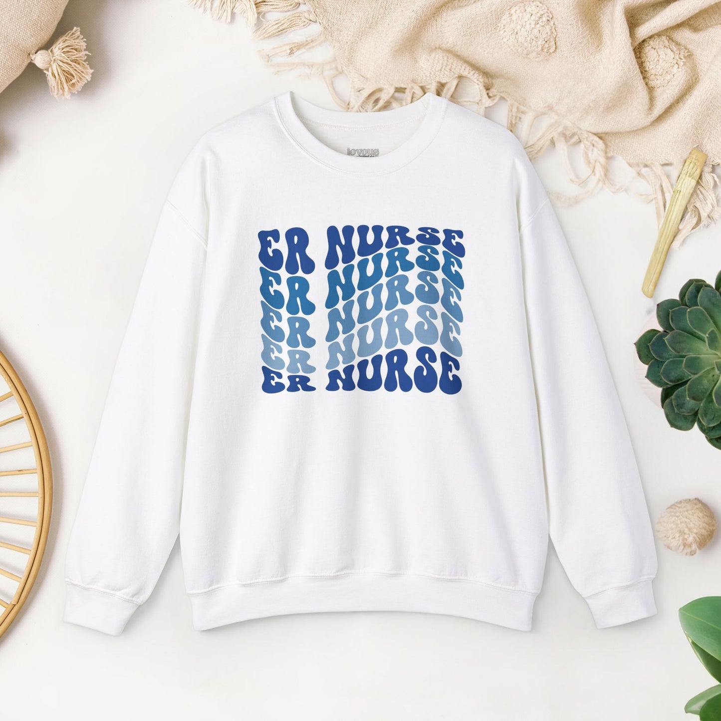Groovy Blue ER Nurse Sweatshirt - Emergency Nurse Crewneck