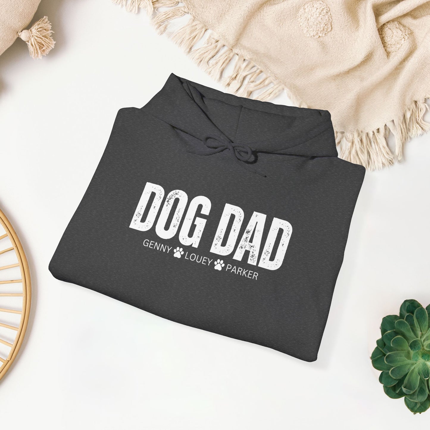 Custom Dog Dad Hoodie with Dogs Name - Personalized Gift for Dog Dad