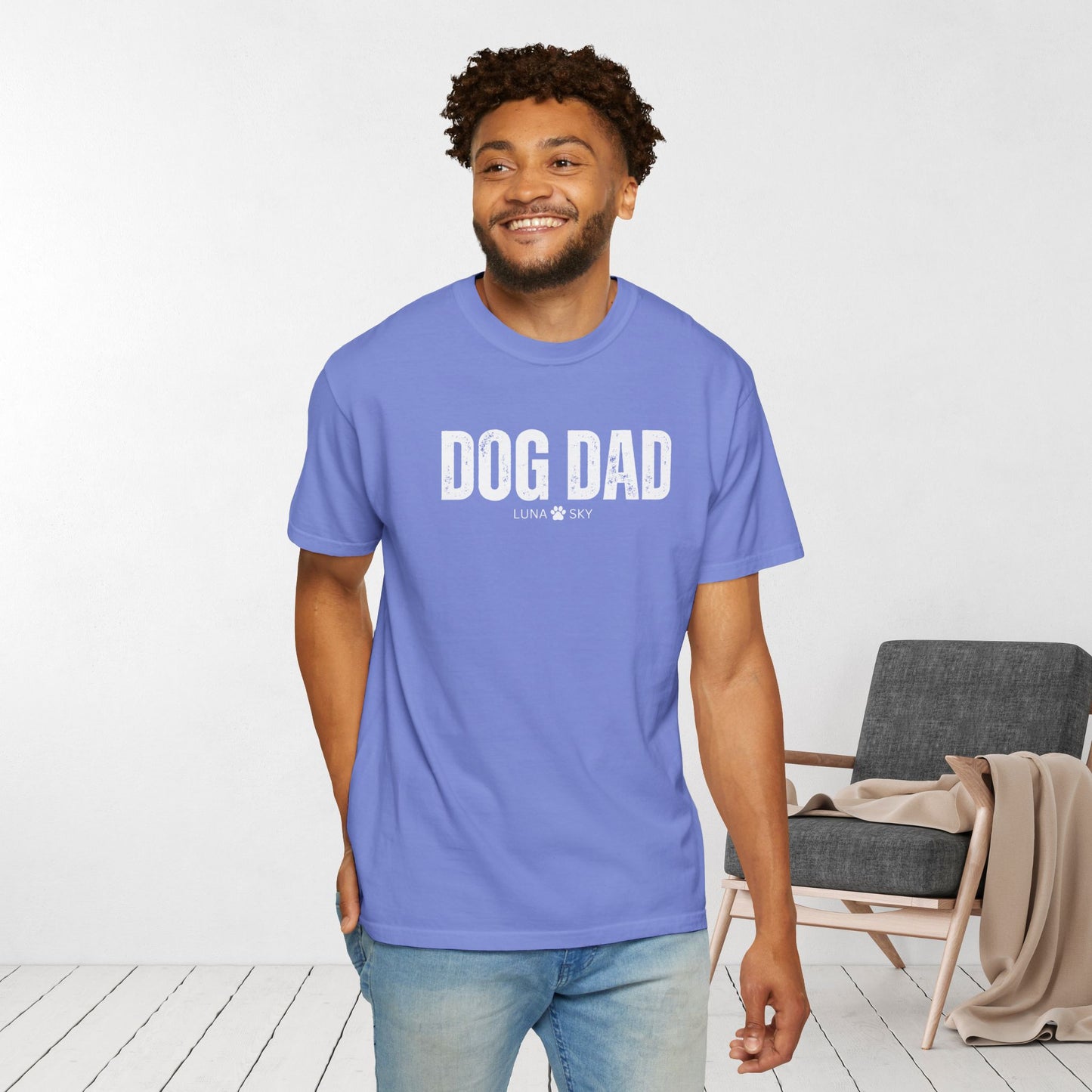 Custom Dog Dad Comfort Colors Shirt with Dogs Name - Personalized Dog Lover Gift