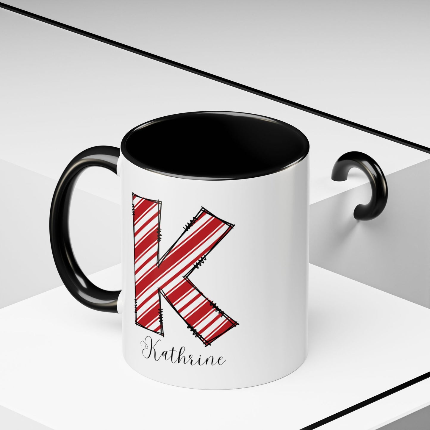 Custom Christmas Initial Letter Mug with Name - Personalized Christmas Gifts A-Z