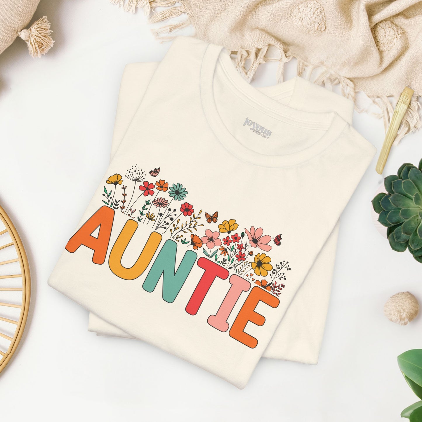 Spring Floral Auntie Soft Cotton Tee